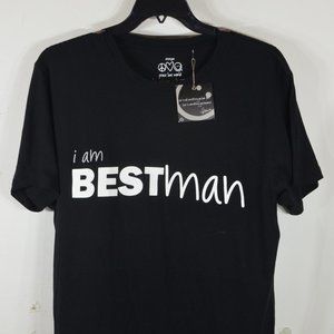 Peace Love World Unisex Short sleeve T shirt XL Bestman Printed tee Black NWT